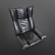 Set of 2 black leather lounge chairs by Peem Oy, Finland 1970s