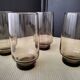 4 Vintage Smoked Glass Orangeade Glasses