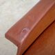 Camel brown imitation leather armchair, France 1960