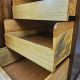 1930s oak open desk with drawers