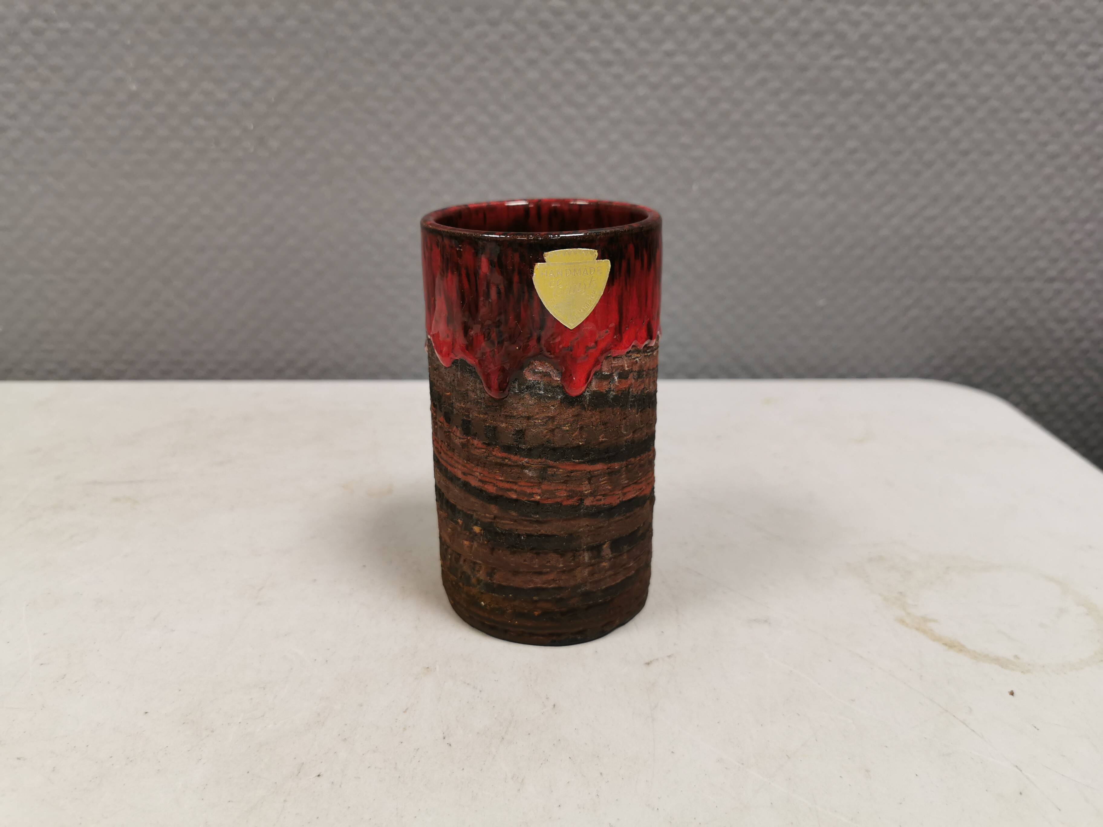 Vase with run-glaze, Denmark, 1970s. Made by Ernst Faxe