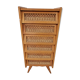 Wooden and rattan chiffonnnier 6 drawers