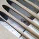 Set of 6 vintage Pradel 255 stainless steel and white bakelite table knives