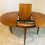 Scandinavian dining table, expandable in teak circa 60