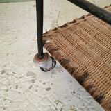 Wicker and vintage black metal trolley