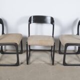 Lot de 3 chaises traineau noir Baumann