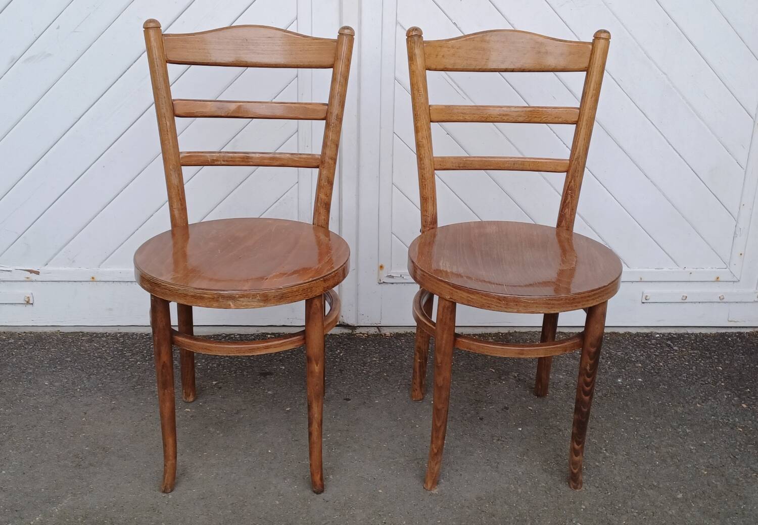 Pair of Baumann bistro chairs