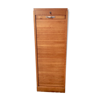 Meuble classeur à porte rideaux en chêne