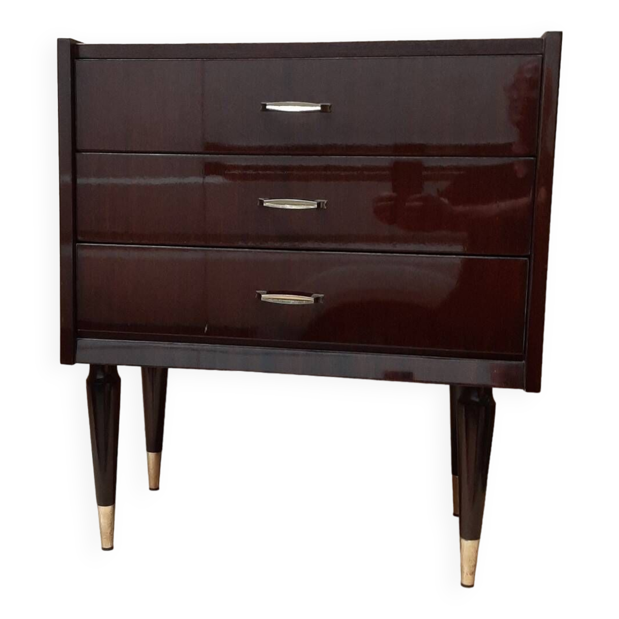 Pairs of old bedside tables from the 1960s and 70s.