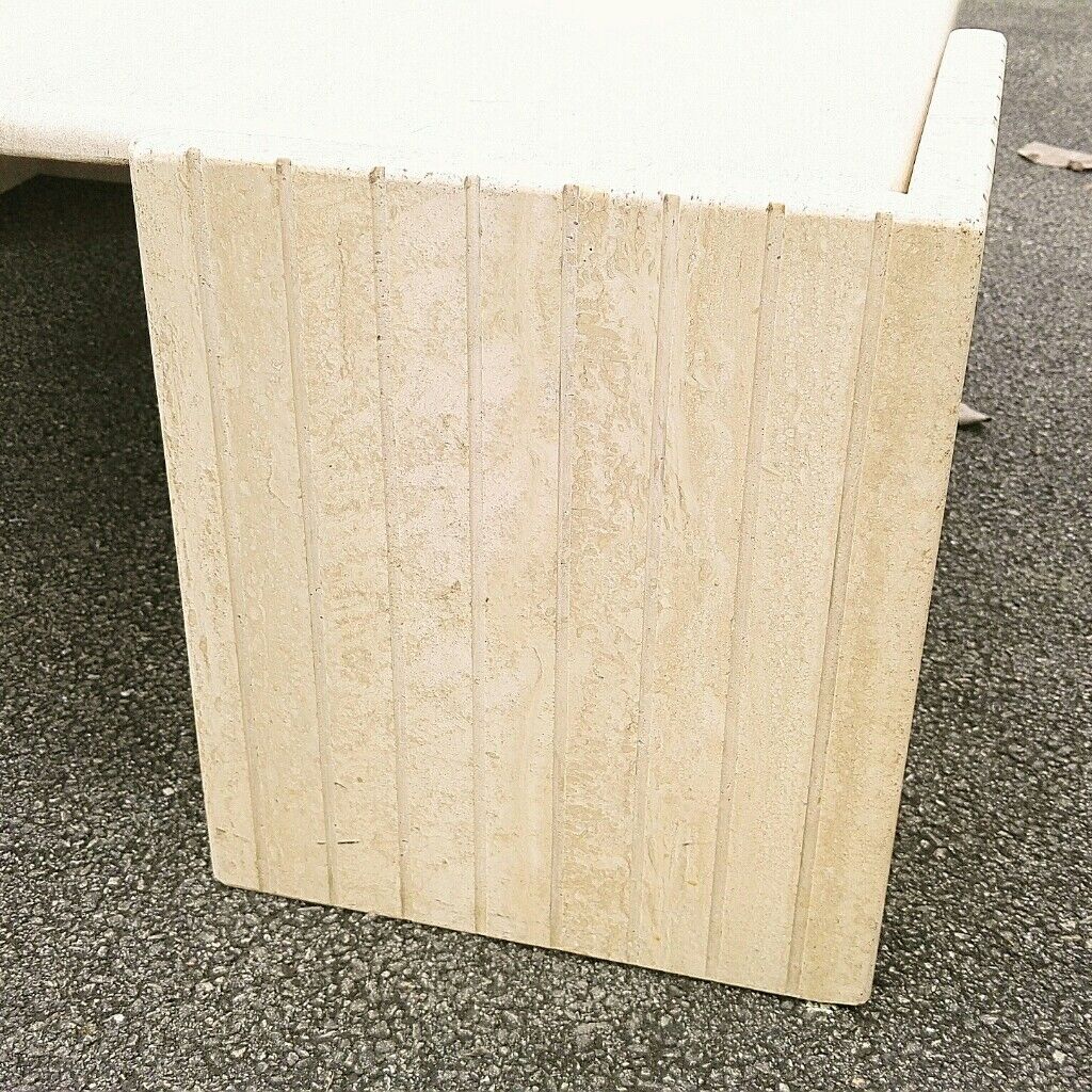 Table basse goutte travertin design 1970 vintage