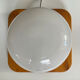 Vintage wall or ceiling light in pine and opaline.