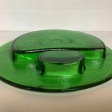 Handcrafted thick green glass empty pocket