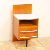 Table de nuit du milieu du siècle entièrement rénovée par Mojmír Požár, années 1960, Tchécoslovaquie