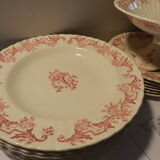 Table service party late 19th in earthenware Longchamp iron earth model louis XVI