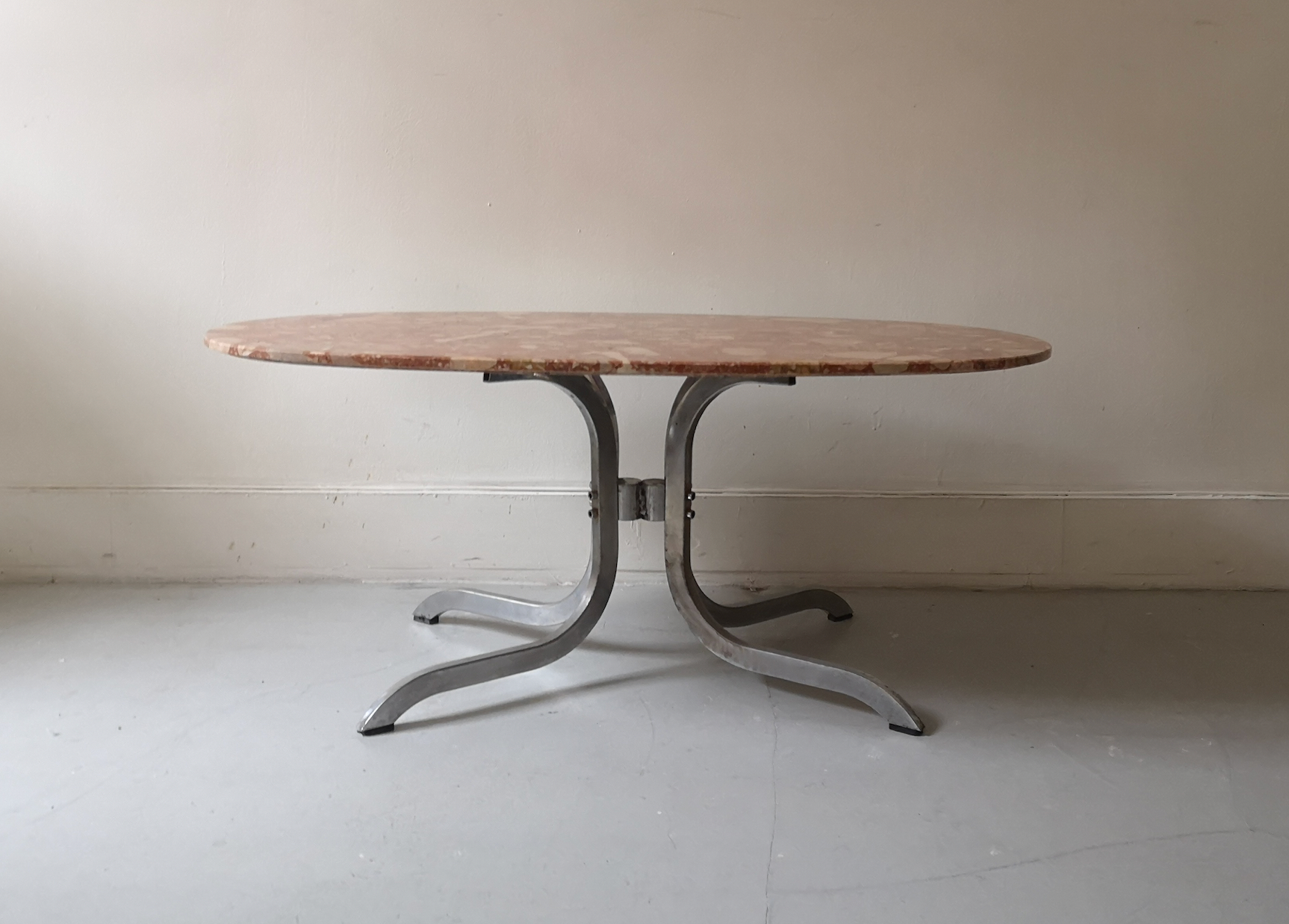 Pink marble coffee table, 1970