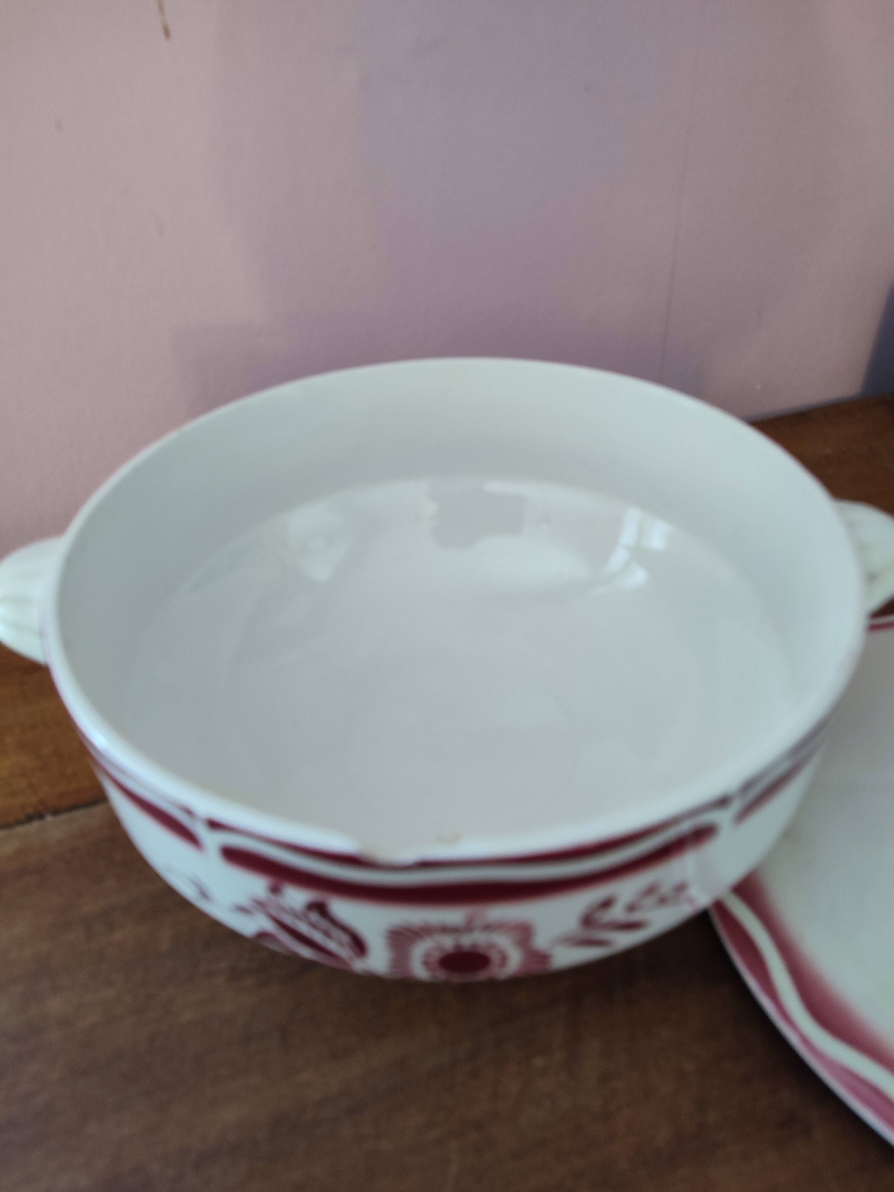Sarreguemines earthenware soup tureen