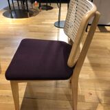 Chair cannage light wood plum