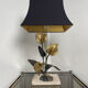 Lampe florale bronze 1970