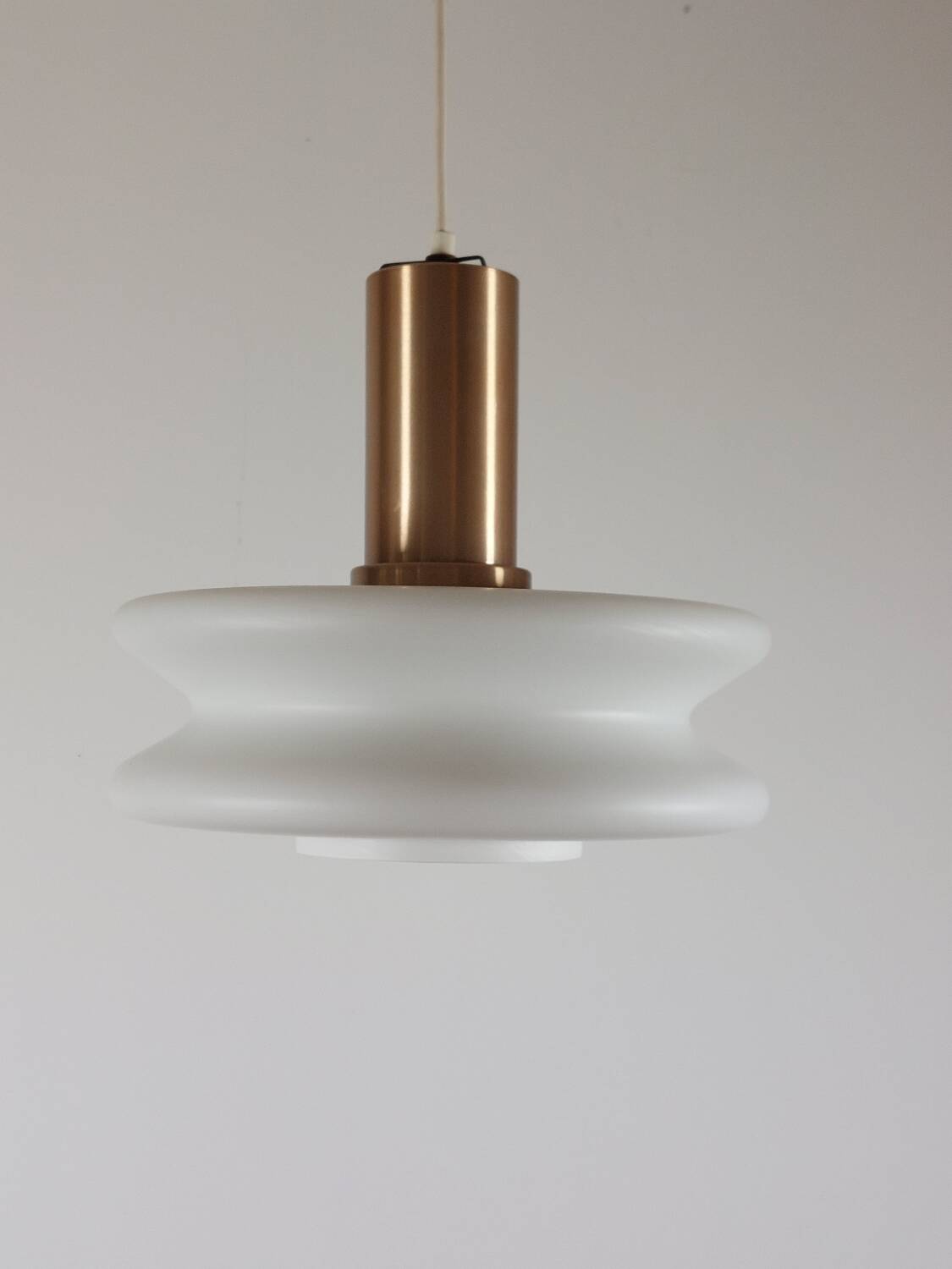 Vintage opal glass suspension in futuristic style, mid-century.