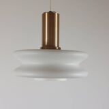 Vintage opal glass suspension in futuristic style, mid-century.