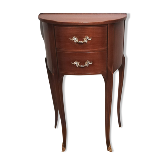 Table de chevet ou meuble d'appoint demi-lune de style Louis XV