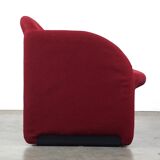 Vintage Artifort Design Armchair Model Ben in Sturdy Red Fabric