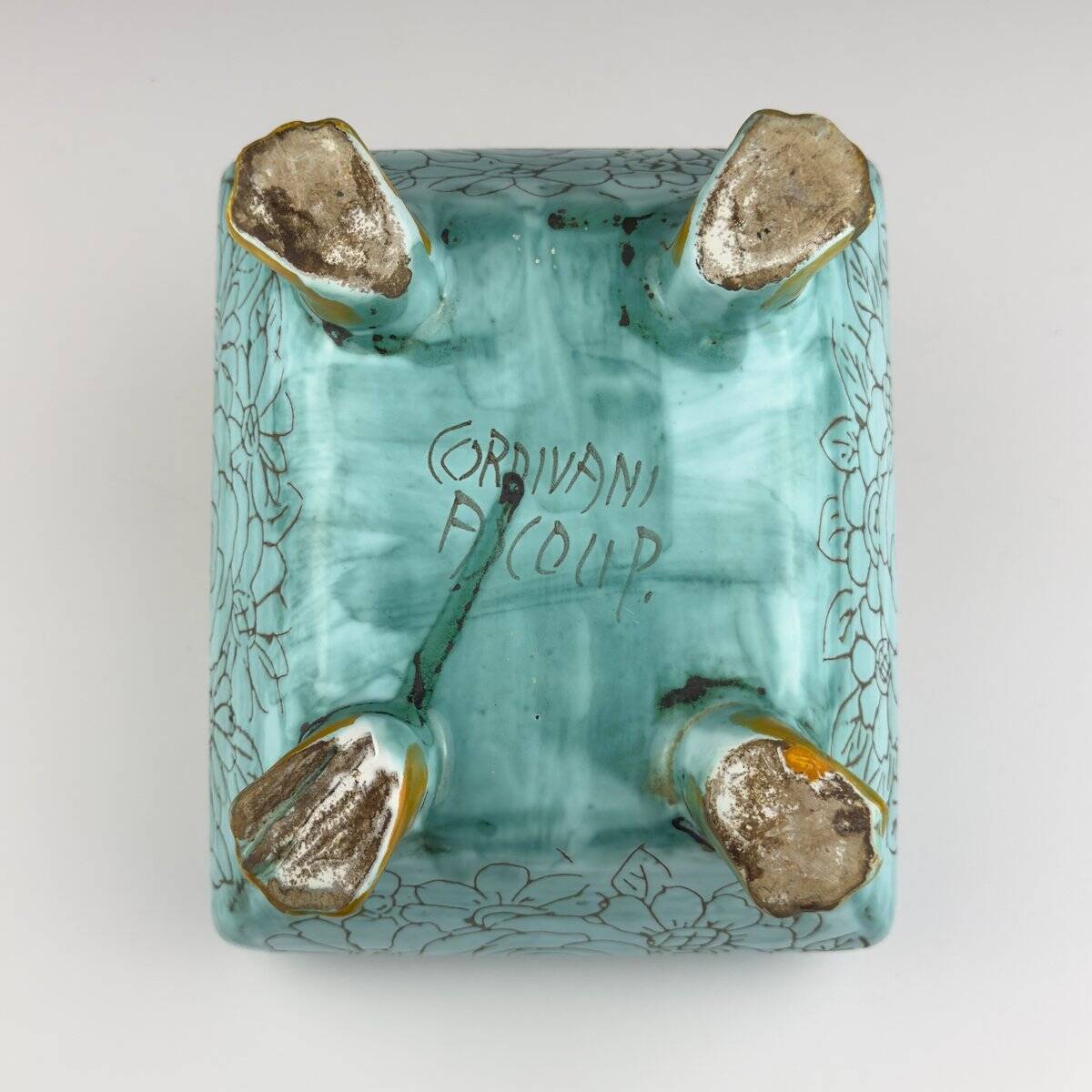 Vintage ceramic jewellery box by Maioliche d'Arte Cordivani for Ascoli Piceno, Italy, 1970s.