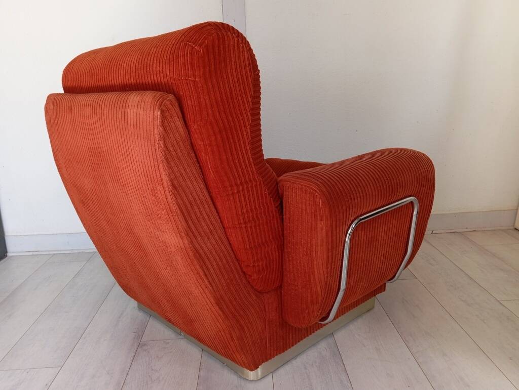 70s corduroy space age armchair