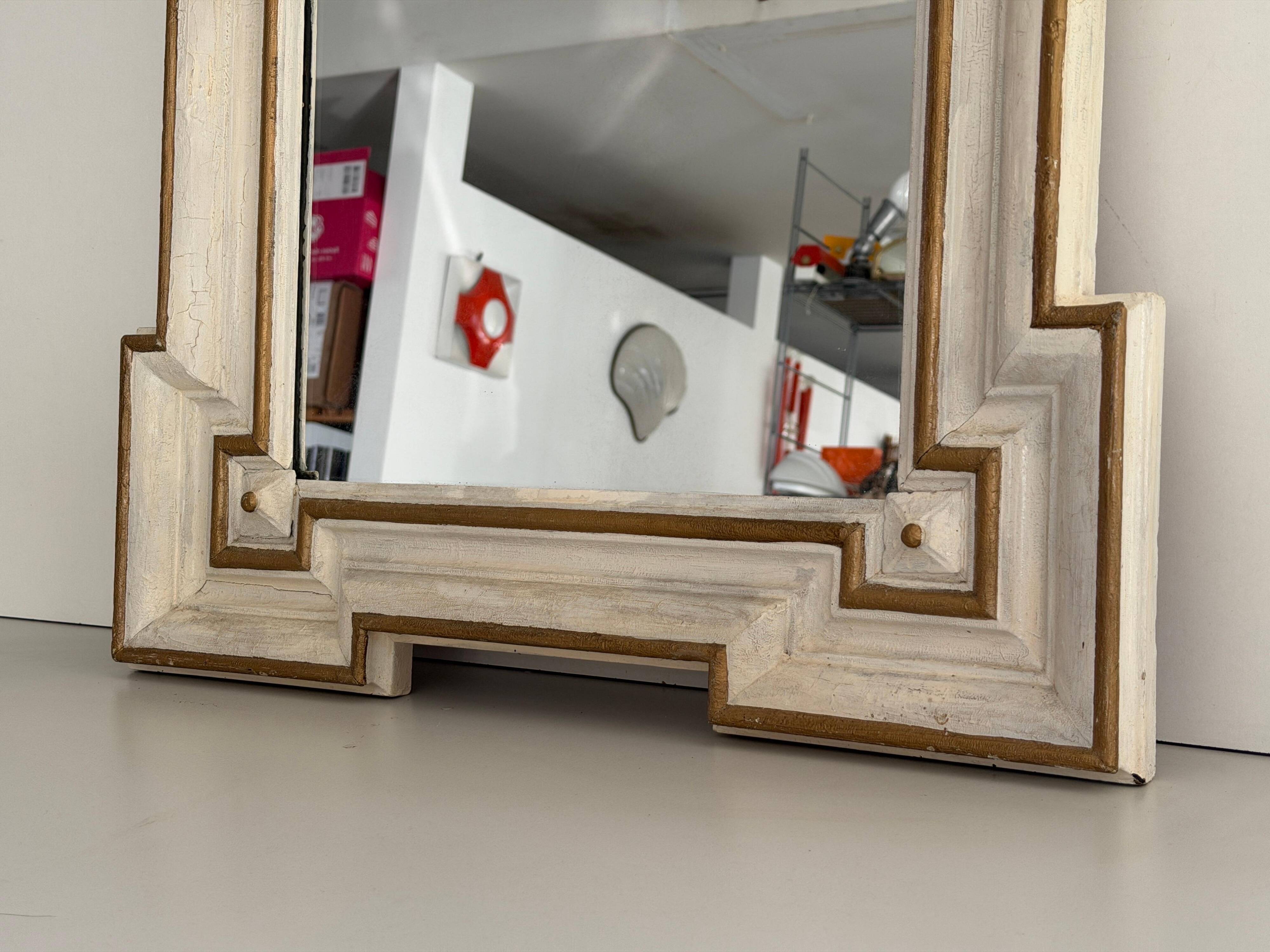 Art Nouveau wall mirror with a coloured gold frame by Meissen, 1930s, Germany.