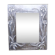 Vintage 70s Art Nouveau style hand-embossed tin wall mirror