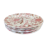 Set of 5 flat plates johnson brother pink chintz