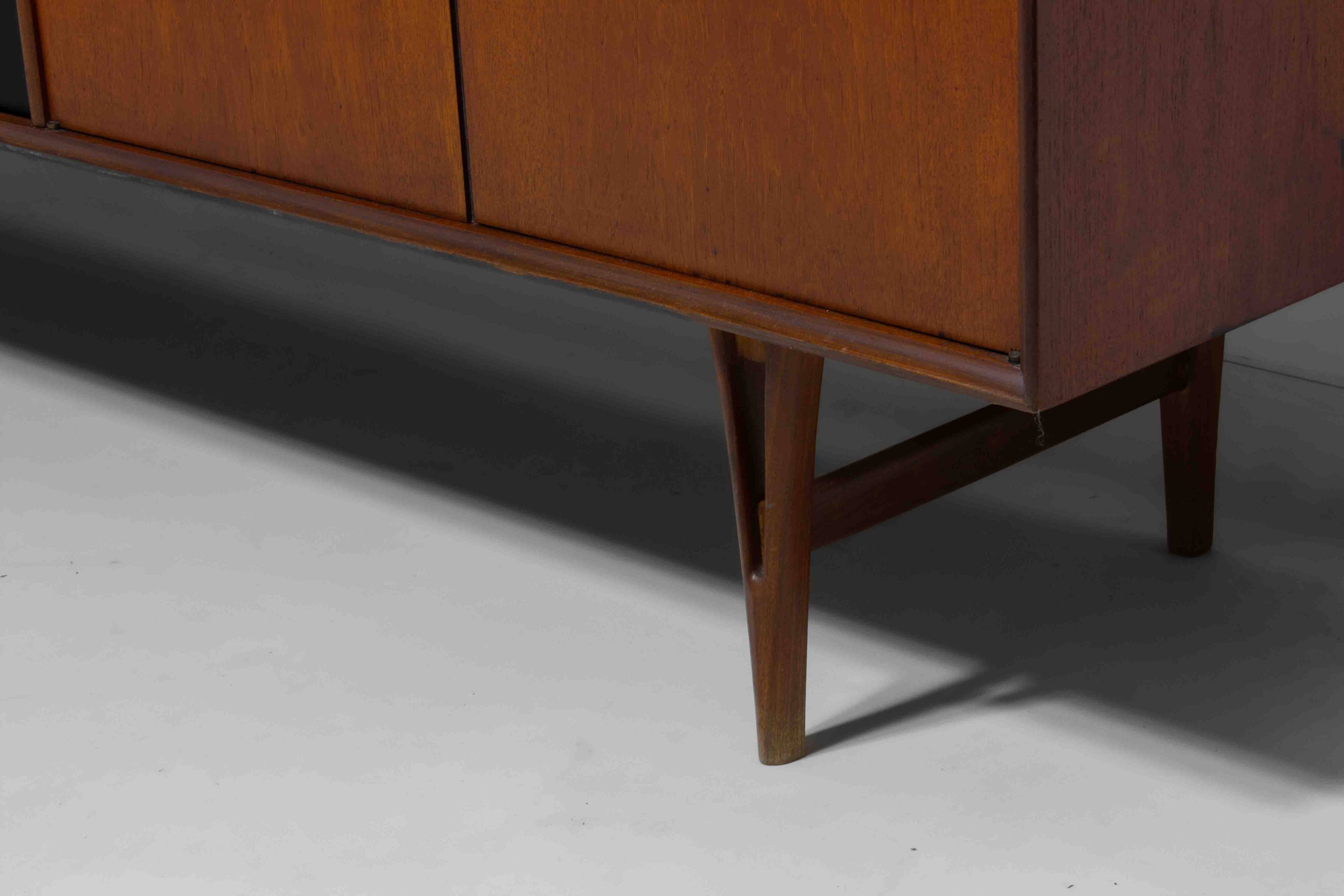 Minimalist sideboard in warm teak by Van Pelt, Belgium 1960s