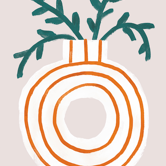 Wall poster striped vase with plant 30cm*40cm
