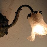 Bronze swan neck wall light 1900