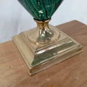 Ceramic lamp with gold metal from the 80s