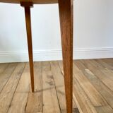 Tripod wood veneer side table 50-60s
