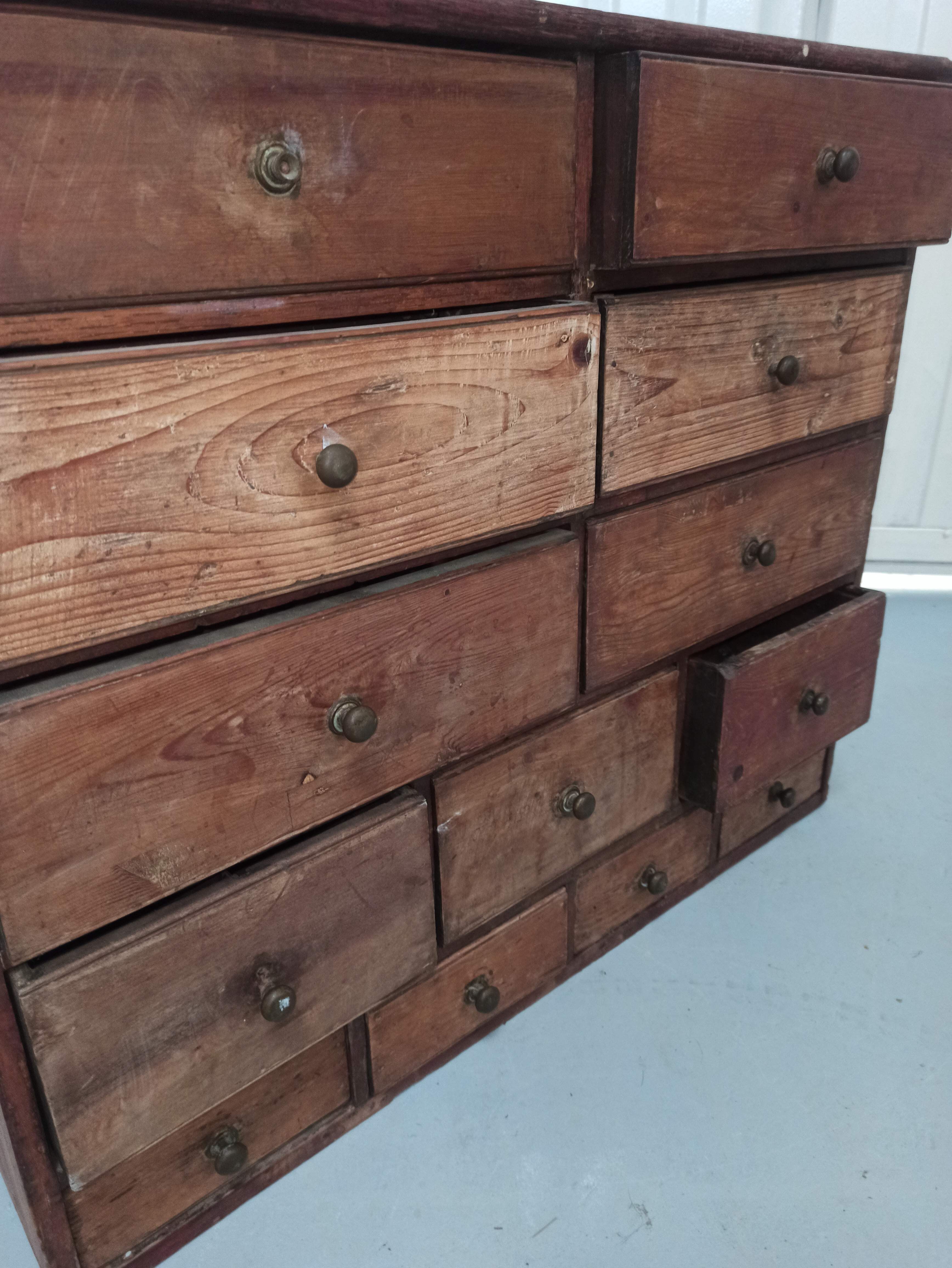 Hardware furniture wood multiple drawers old