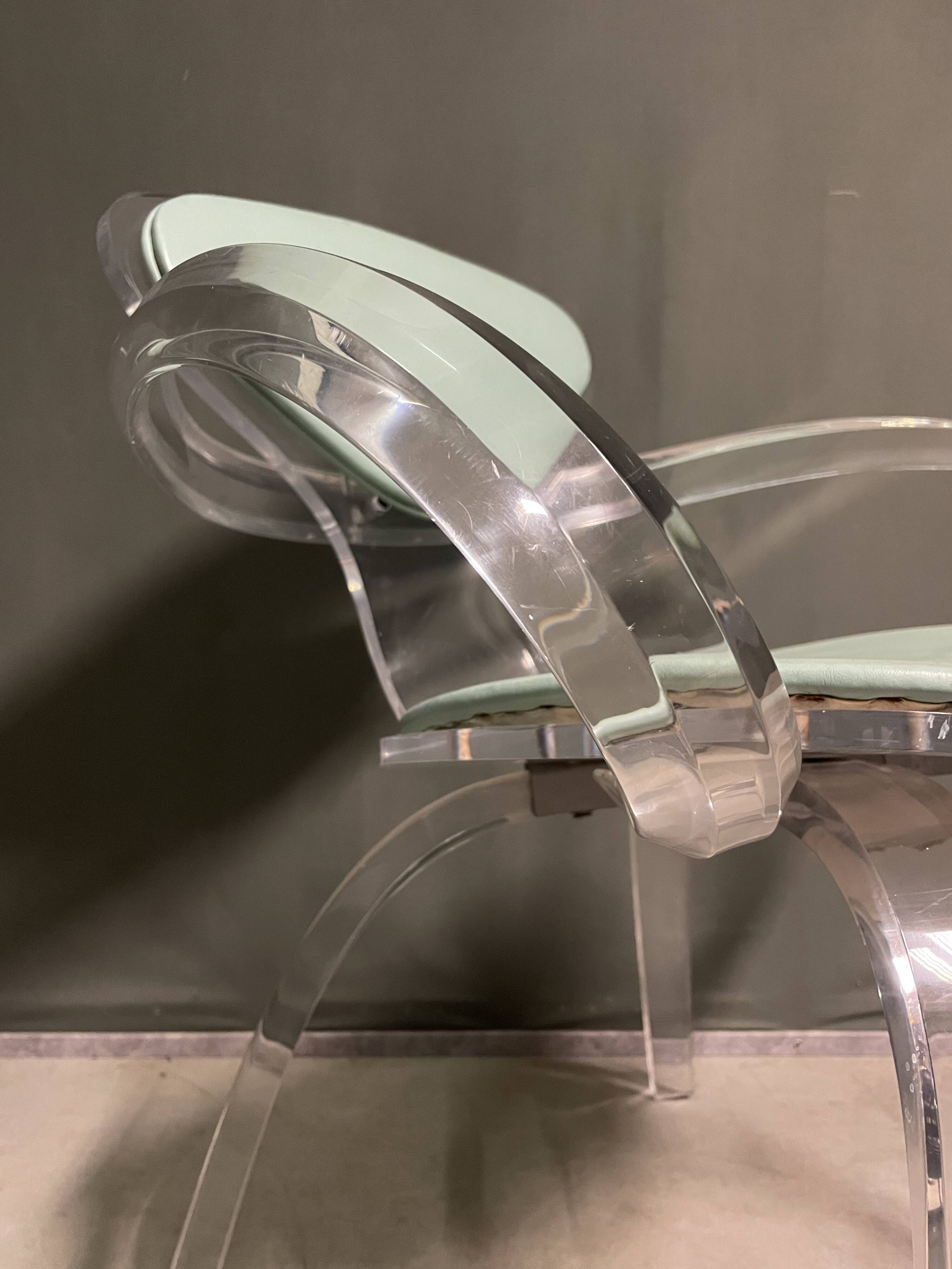 Very rare 1980's thick acrylic armchair