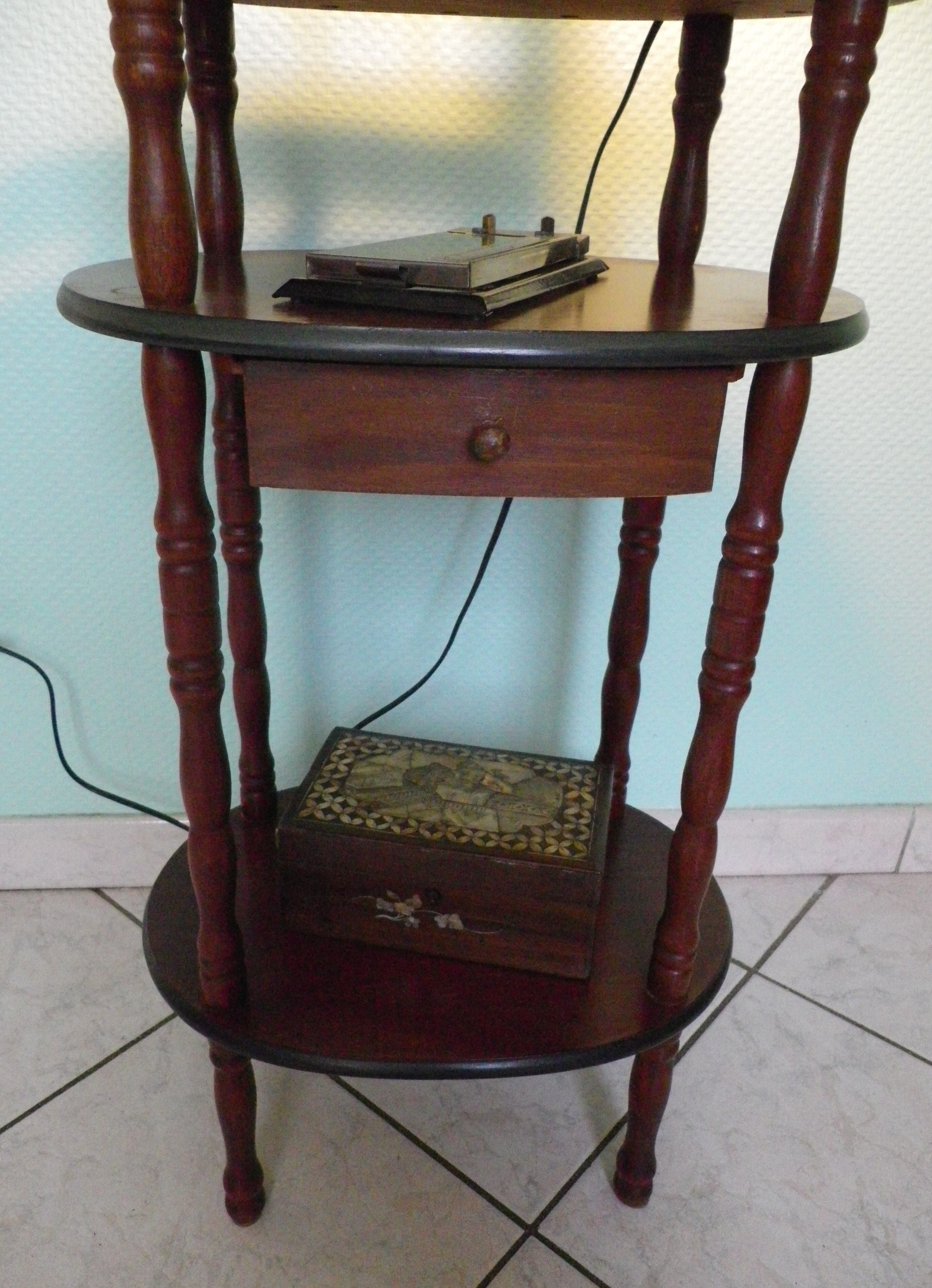 Telephone extra cabinet, wooden, 3 trays, 1 drawer