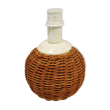Pied de lampe boule en osier