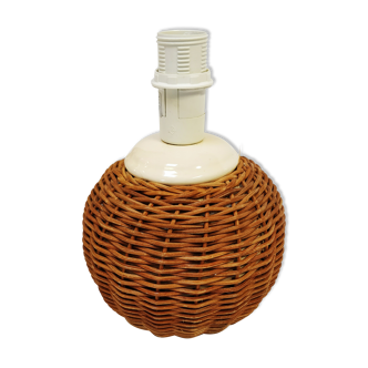 Pied de lampe boule en osier