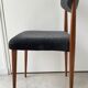 Scandinavian chair teak grey fabric 1960