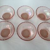 Set of 6 pink glass cups