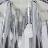 Murano glass and chrome metal chandelier. 1970s.