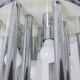 Murano glass and chrome metal chandelier. 1970s.