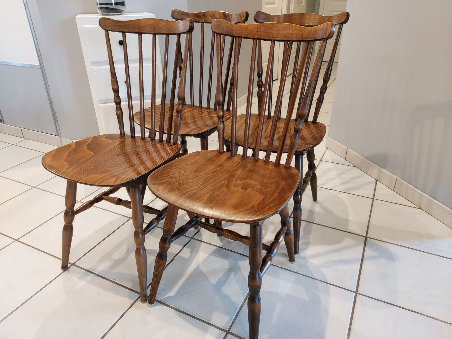 Set of 4 Baumann bistro chairs from the 1970s