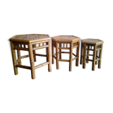 Table trundle rattan bamboo vintage