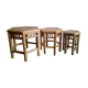 Table gigogne rotin bambou vintage