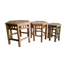 Table gigogne rotin bambou vintage