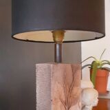 Lampe herbier vintage en grès année 70